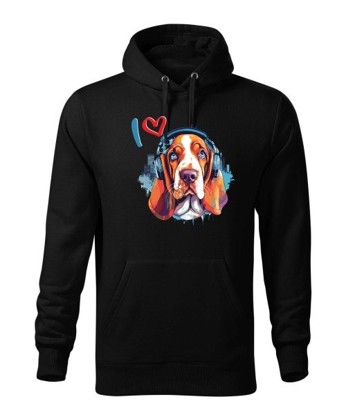 Basset w słuchawkach