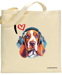 Basset w słuchawkach
