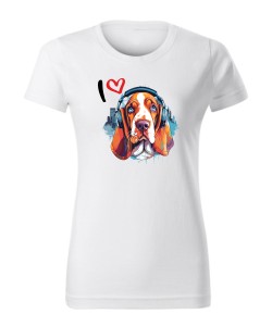 Basset w słuchawkach