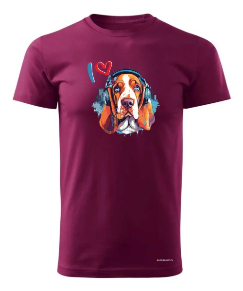 Basset w słuchawkach