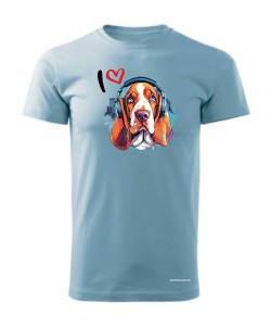 Basset w słuchawkach