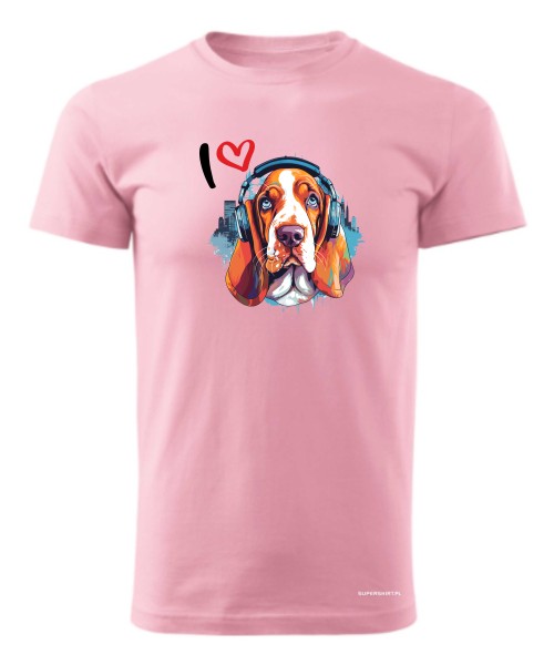 Basset w słuchawkach