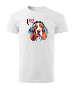 Basset w słuchawkach
