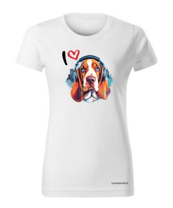 Basset w słuchawkach