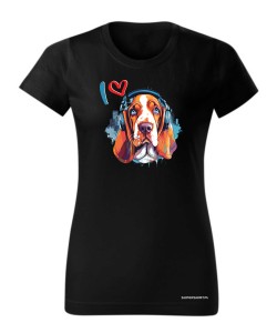 Basset w słuchawkach