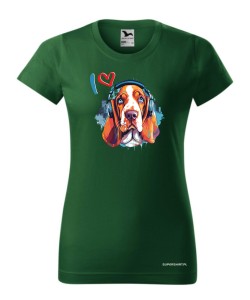 Basset w słuchawkach
