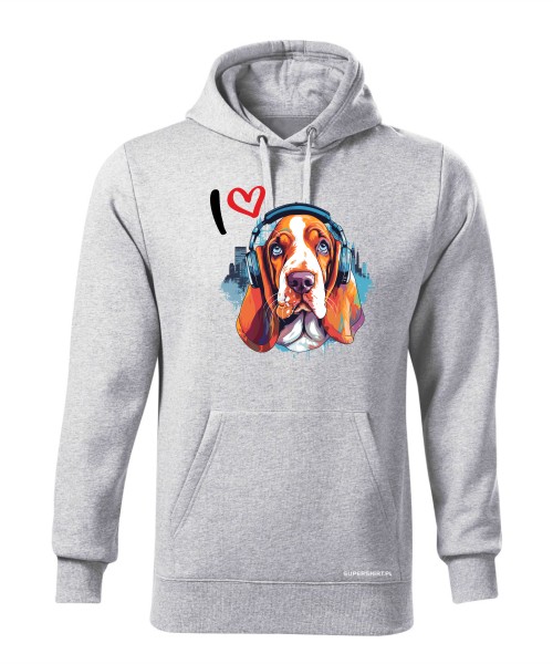 Basset w słuchawkach