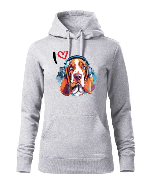 Basset w słuchawkach