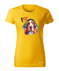 Basset w słuchawkach