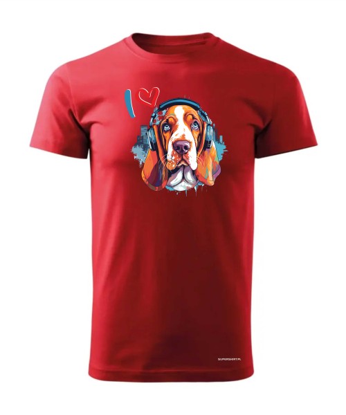 Basset w słuchawkach