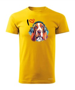 Basset w słuchawkach